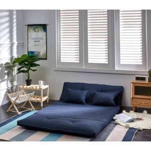 Urbana Japanese Futon Lounge 1-Seater Sofa Bed, 120cm Blue 120cm